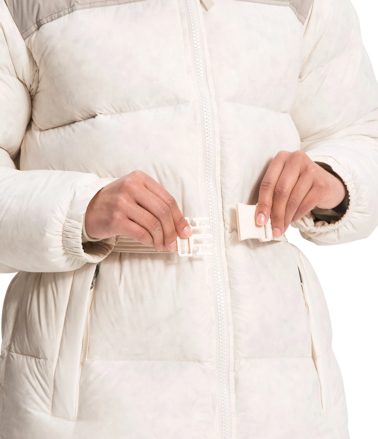 The North Face Women's Nuptse Belted Mid-Length Jacket Hawthorne Khaki 5 The North Face Women's Nuptse Belted Mid-Length Jacket Hawthorne Khaki - Image 5