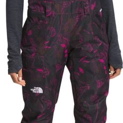 The North Face Women's Freedom Snow Bib Roxbury Pink Hlftone Flrl