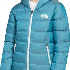 The North Face Girls' Printed Hyalite Down Jacket Ice Blue