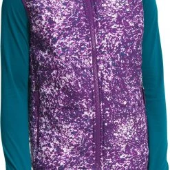 The North Face Girls' Printed Reactor Insulated Vest Gravity Prple Paint Spots