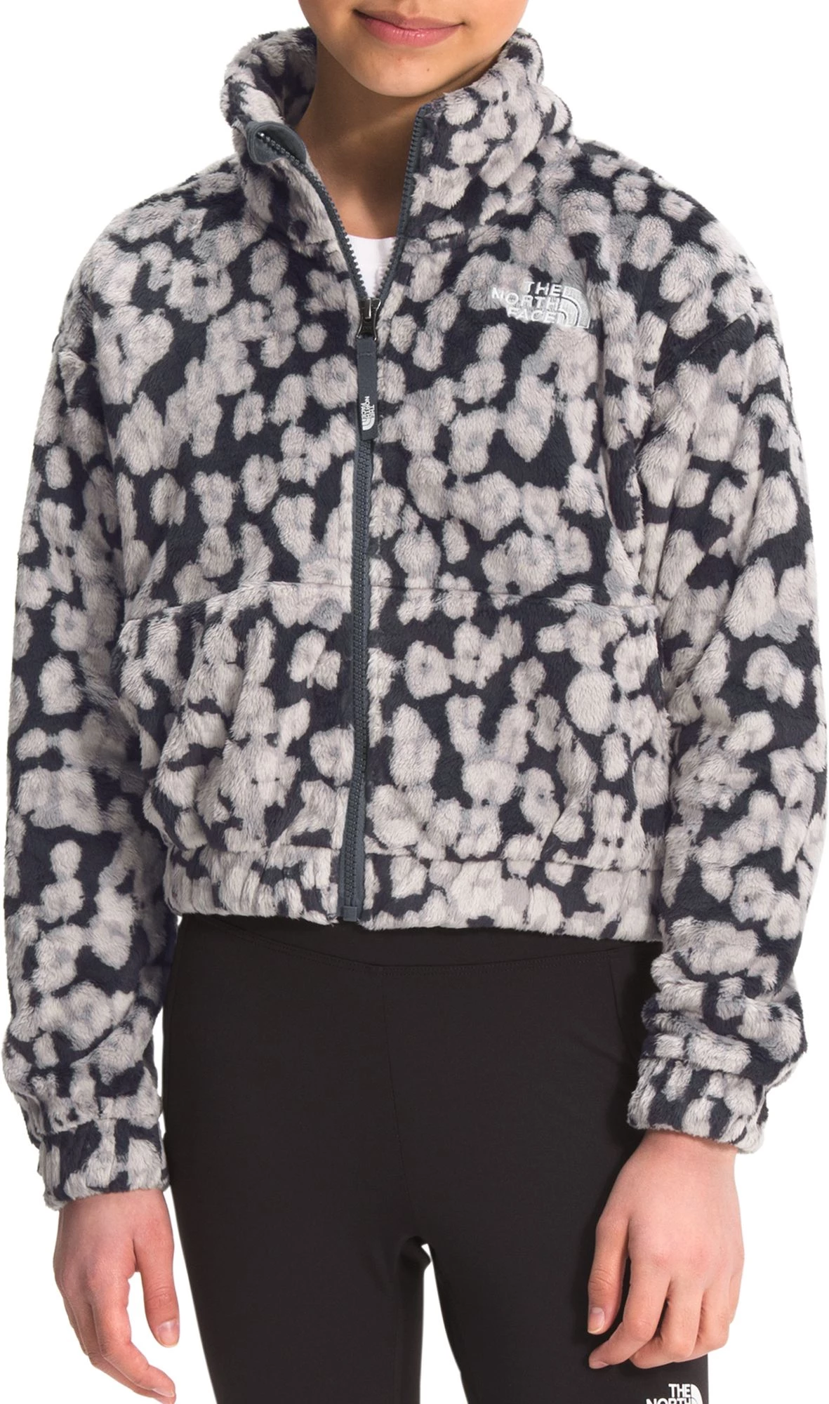 The North Face Girls' Printed Osolita Full Zip Jacket Vanadis Grey Leopard Prnt 1 The North Face Girls' Printed Osolita Full Zip Jacket Vanadis Grey Leopard Prnt