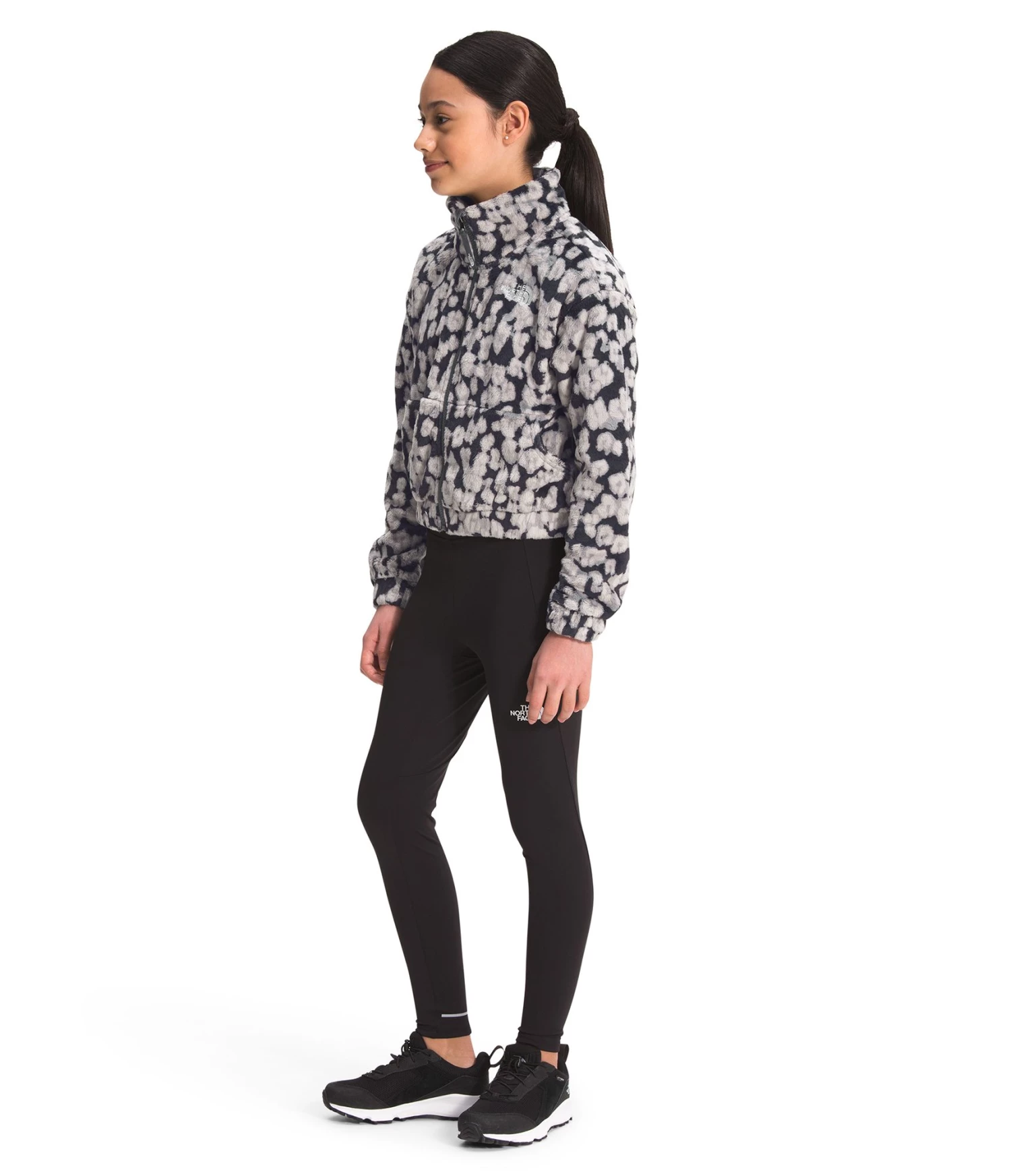 The North Face Girls' Printed Osolita Full Zip Jacket Vanadis Grey Leopard Prnt 2 The North Face Girls' Printed Osolita Full Zip Jacket Vanadis Grey Leopard Prnt - Image 2