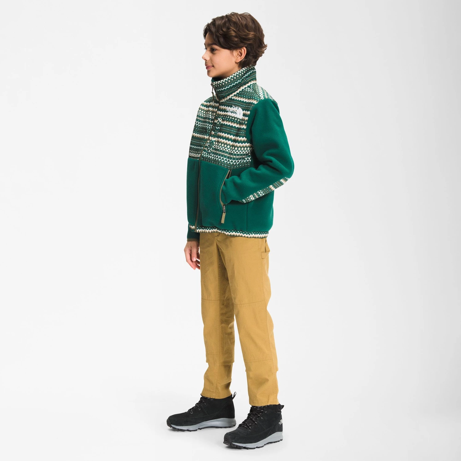 The North Face Boys' Printed '95 Retro Denali Jacket Tnf Bk/tnf Wht Tglne Toss 2 The North Face Boys' Printed '95 Retro Denali Jacket Tnf Bk/tnf Wht Tglne Toss - Image 2