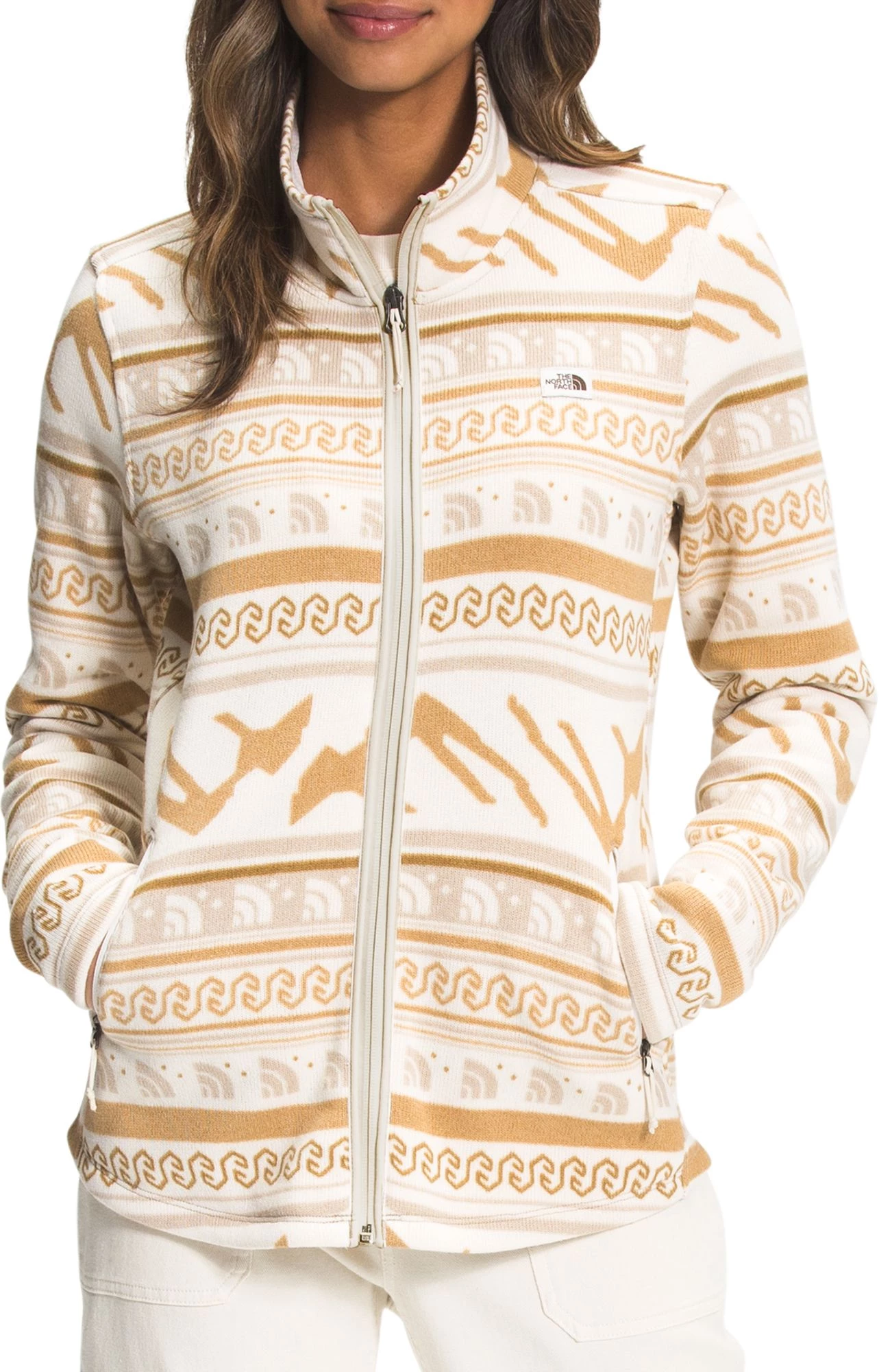 The North Face Women's Printed Crescent Full Zip Jacket Grdn Wht Tnf Mntn Frsl 1 The North Face Women's Printed Crescent Full Zip Jacket Grdn Wht Tnf Mntn Frsl