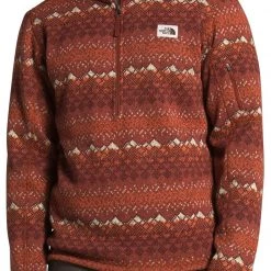 The North Face Men's Gordon Lyons Novelty 1/4 Zip Pullover Smmt Gld Lndscp Knt Prnt