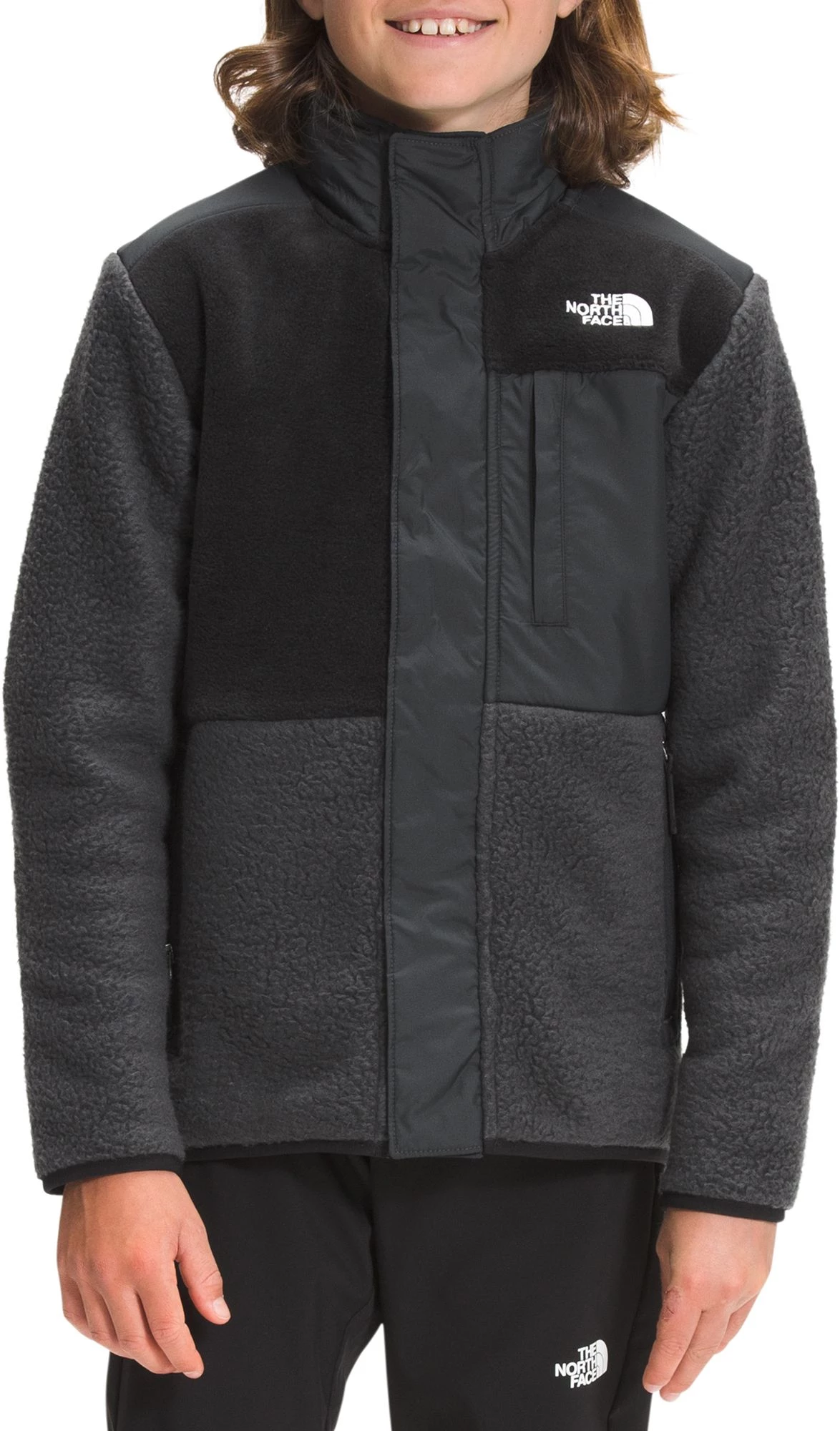 The North Face Boys' Forrest Mixed Media Full Zip Jacket Asphalt Grey 1 The North Face Boys' Forrest Mixed Media Full Zip Jacket Asphalt Grey