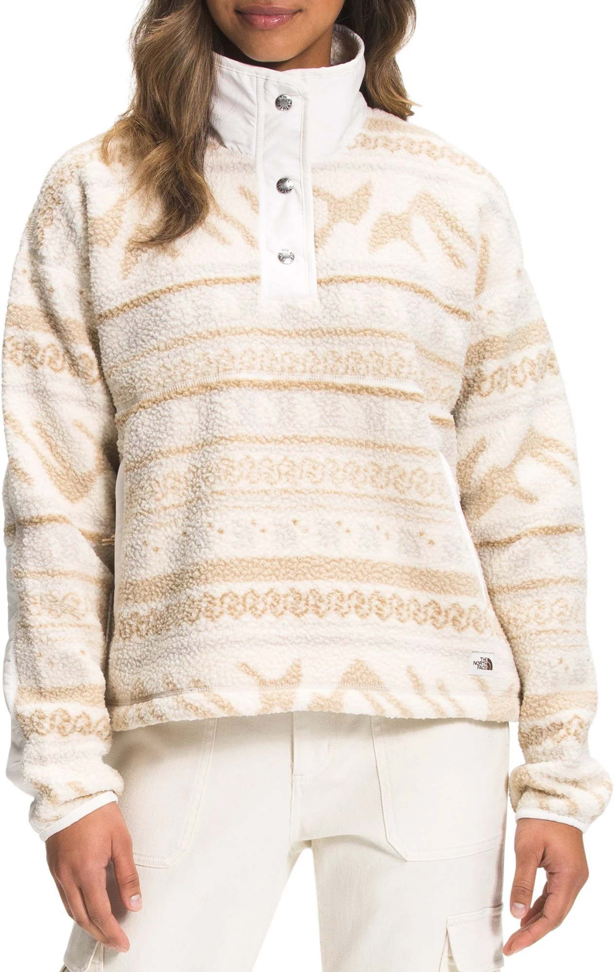 The North Face Women's Printed Cragmont 1/4 Snap Fleece Pullover Grdn Wht Tnf Mntn Frsl 1 The North Face Women's Printed Cragmont 1/4 Snap Fleece Pullover Grdn Wht Tnf Mntn Frsl