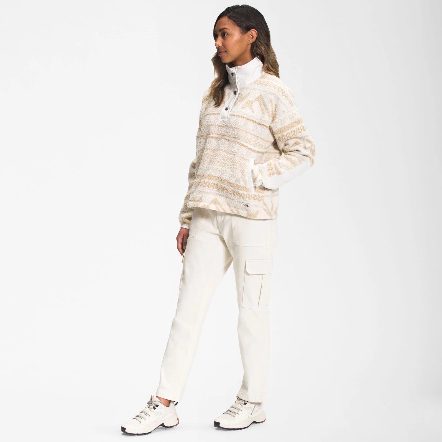 The North Face Women's Printed Cragmont 1/4 Snap Fleece Pullover Grdn Wht Tnf Mntn Frsl 2 The North Face Women's Printed Cragmont 1/4 Snap Fleece Pullover Grdn Wht Tnf Mntn Frsl - Image 2