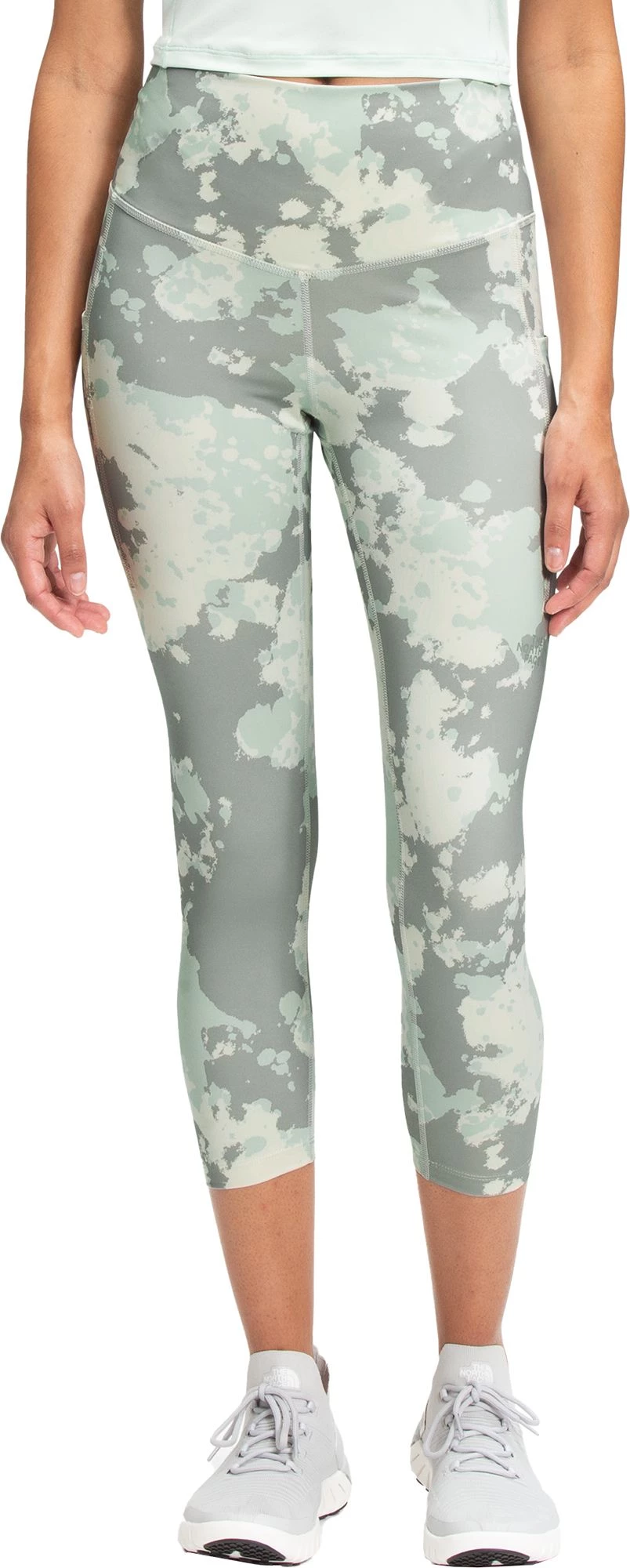 The North Face Women's Wander High Rise Pocket Cropped Tights Wrought Iron Surreal Sky 1 The North Face Women's Wander High Rise Pocket Cropped Tights Wrought Iron Surreal Sky