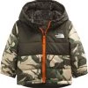 The North Face Infant Boys' Mount Chimbo Full-Zip Reversible Hooded Jacket New Taupe Grn Explr Cmo