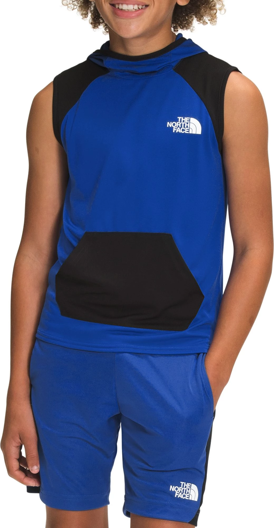 The North Face Boys Never Stop Sleeveless Hoodie For Boys' Tnf Blue 1 The North Face Boys Never Stop Sleeveless Hoodie For Boys' Tnf Blue