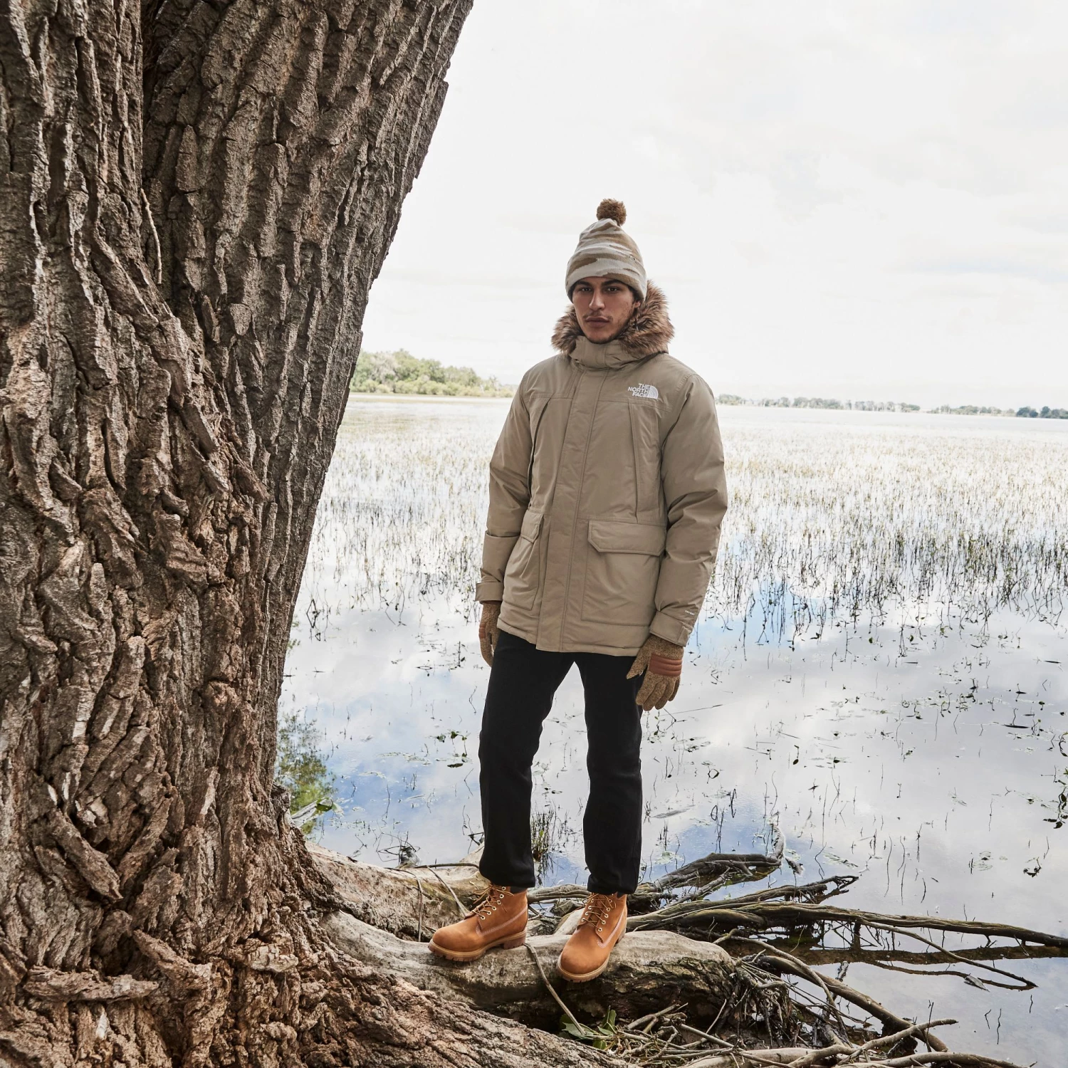 The North Face Adult Ski Tuke Beanie For Men Kelp Tan/brushwood Camo 4 The North Face Adult Ski Tuke Beanie For Men Kelp Tan/brushwood Camo - Image 4