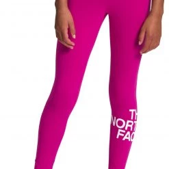 The North Face Girls' Cotton Logo Leggings Fuschia Pink