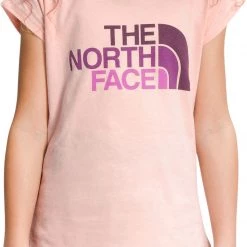 The North Face Girls' Short Sleeve Graphic T-Shirt Peach Pink