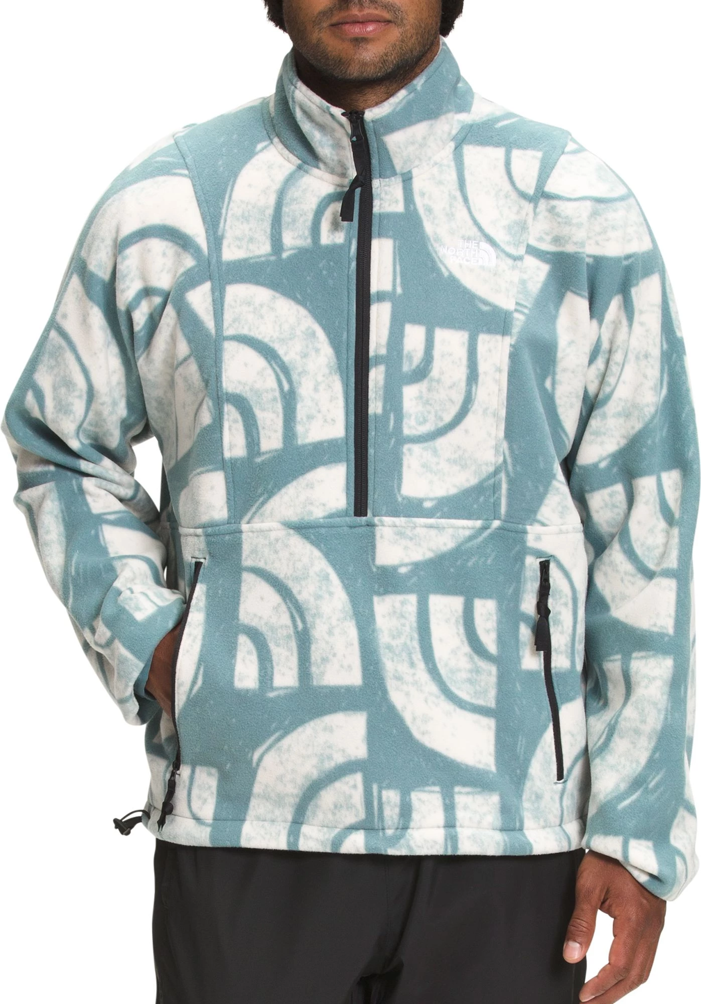 The North Face Men's Printed TKA Attitude 1/4 Zip Fleece Jacket Gbln Blu Wdblck Hd Print 1 The North Face Men's Printed TKA Attitude 1/4 Zip Fleece Jacket Gbln Blu Wdblck Hd Print