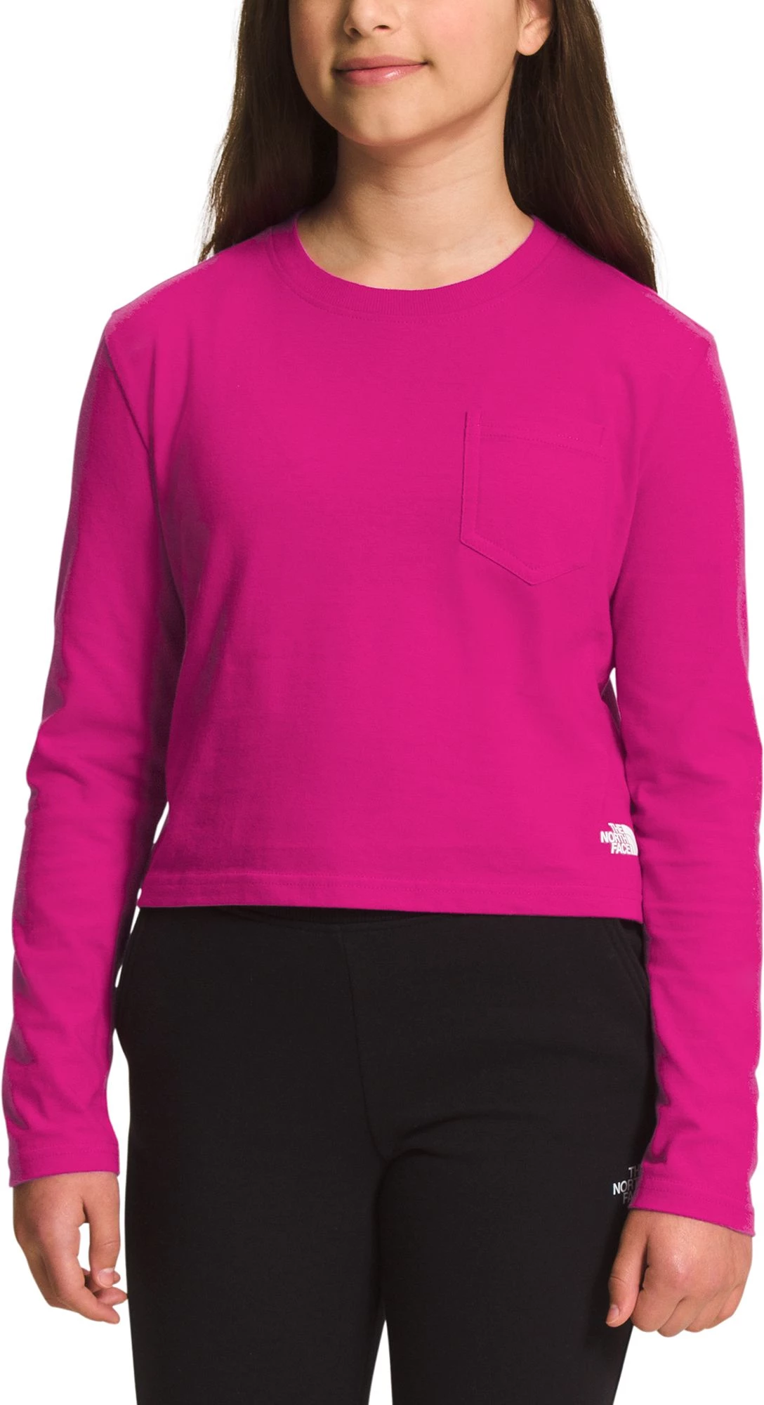 The North Face Girls' Long Sleeve Boxy T-Shirt Fuschia Pink 1 The North Face Girls' Long Sleeve Boxy T-Shirt Fuschia Pink