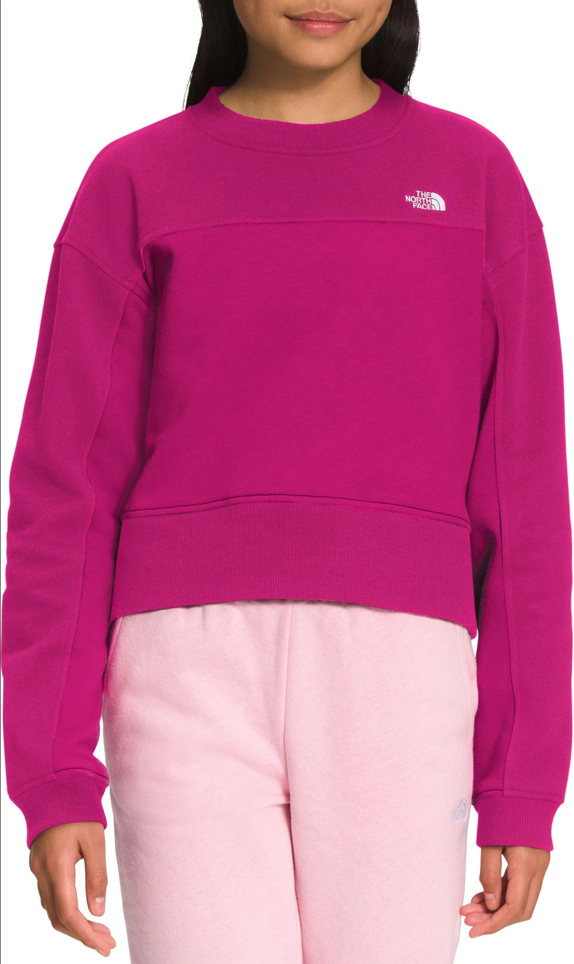The North Face Girls' Camp Fleece Crewneck Fuschia Pink 1 The North Face Girls' Camp Fleece Crewneck Fuschia Pink