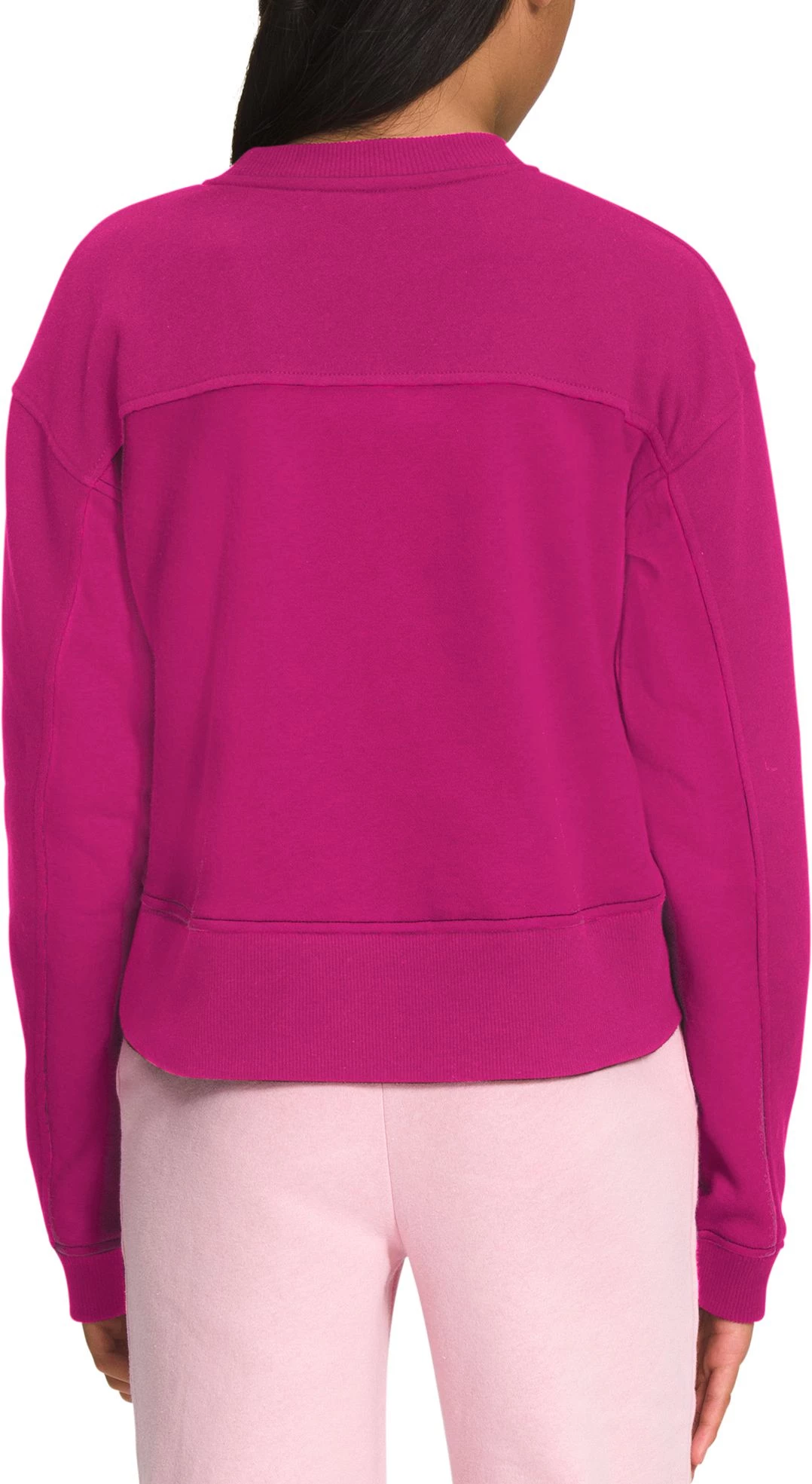 The North Face Girls' Camp Fleece Crewneck Fuschia Pink 2 The North Face Girls' Camp Fleece Crewneck Fuschia Pink - Image 2