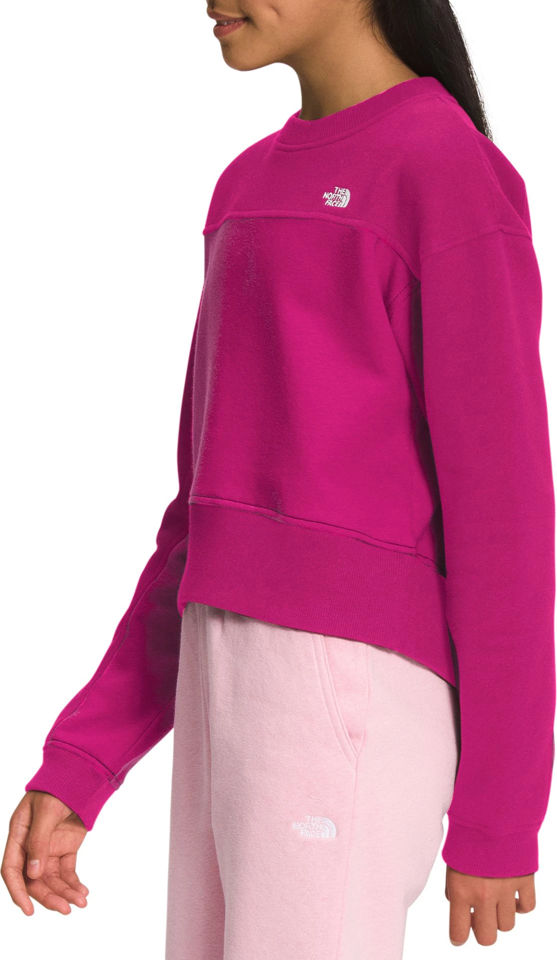 The North Face Girls' Camp Fleece Crewneck Fuschia Pink 3 The North Face Girls' Camp Fleece Crewneck Fuschia Pink - Image 3