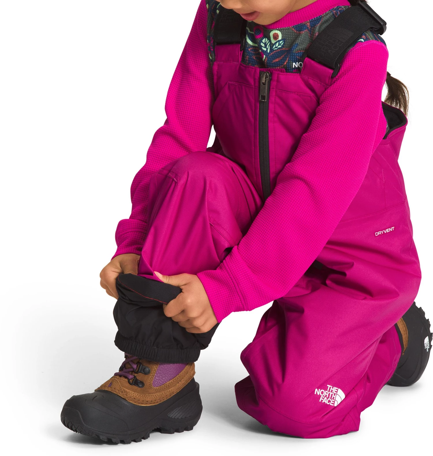 The North Face Boys' Freedom Insulated Bib Fuschia Pink 4 The North Face Boys' Freedom Insulated Bib Fuschia Pink - Image 4